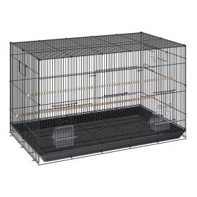 VEVOR 30 inch Bird Cage, Metal Large Parakeet Cages for Cockatiels Small Parrot Budgies Lovebirds Canaries, Pet Bird Cage with Rolling Stand and Tray