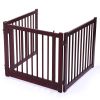 24 inch Pet Fence Suitable For Indoor Use Log Environmental Protection Material - Brown