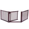 24 inch Pet Fence Suitable For Indoor Use Log Environmental Protection Material - Brown