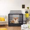 42 Inch Heavy Duty Dog Crate, 3-Door Dog Kennel for Medium to Large Dogs with Lockable Wheels and Removable Tray for Indoor & Outdoor