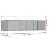 Dog Cage with Roof and Door Gray 19.7'x6.6'x6.6' Galvanized Steel